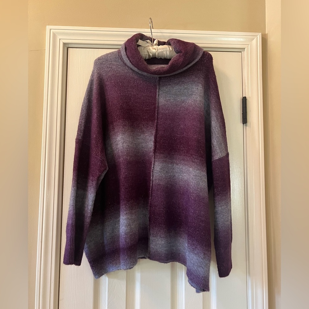 Calvin Klein Purple Grey Ombre Turtleneck Sweater Size M